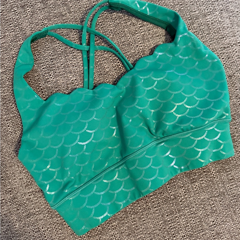 Crowned Athletics Green Mermaid Princess Sports Bra